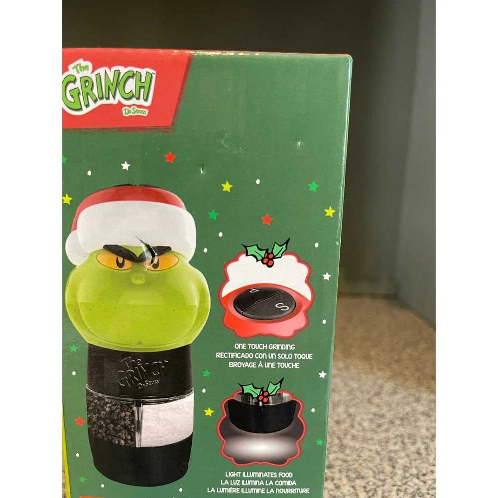 Dr. Seuss The Grinch Salt and Pepper Grinder Unisex OS Green Decor Gift Battery